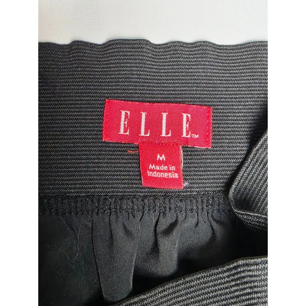 Elle Black Tiered Layered Mini Skirt Elastic Waist Back Zip Size Medium